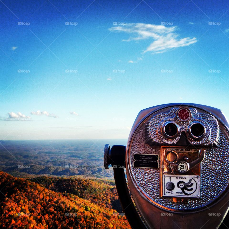 Viewfinder looking out at mountains