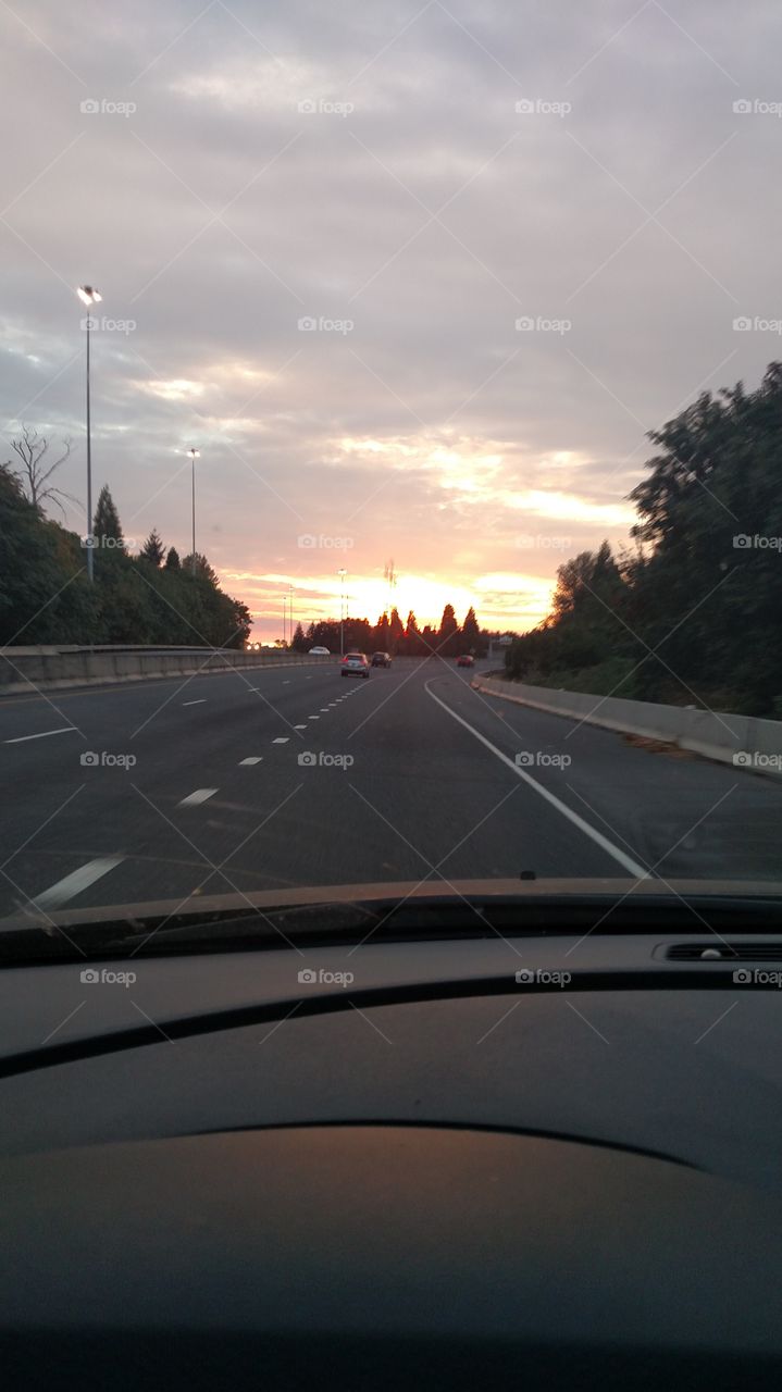 Oregon sunset. summer sunset in Eugene Oregon