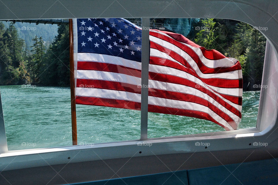 Looking out of a boat window