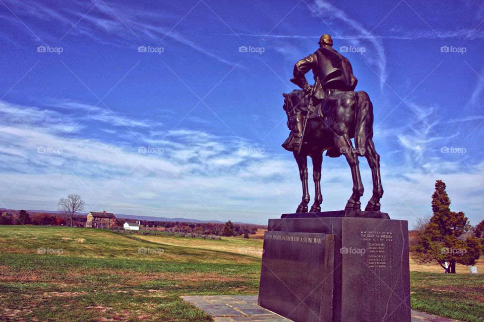 Stone Wall Jackson. Monument to civil war general. 