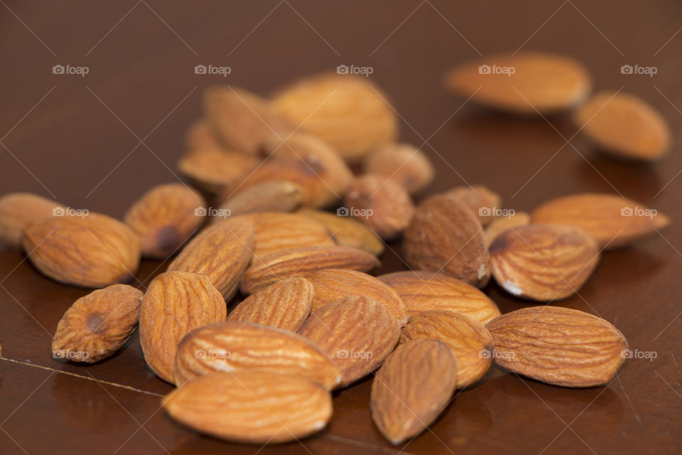 a group of almonds isolated