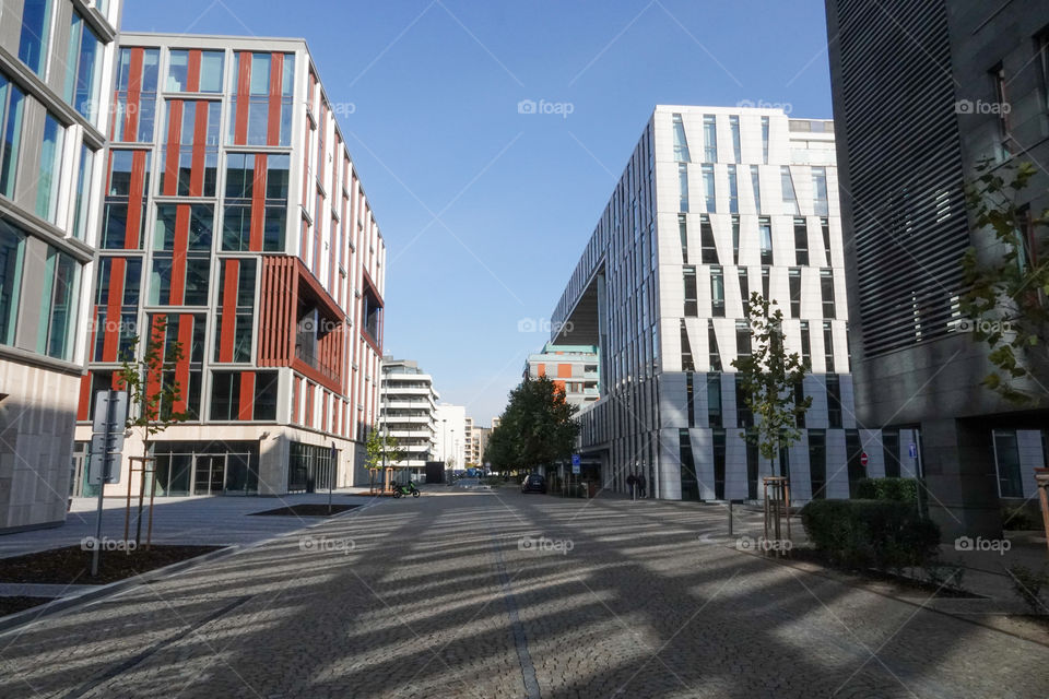 Modern office buildings in Prague Karlin.