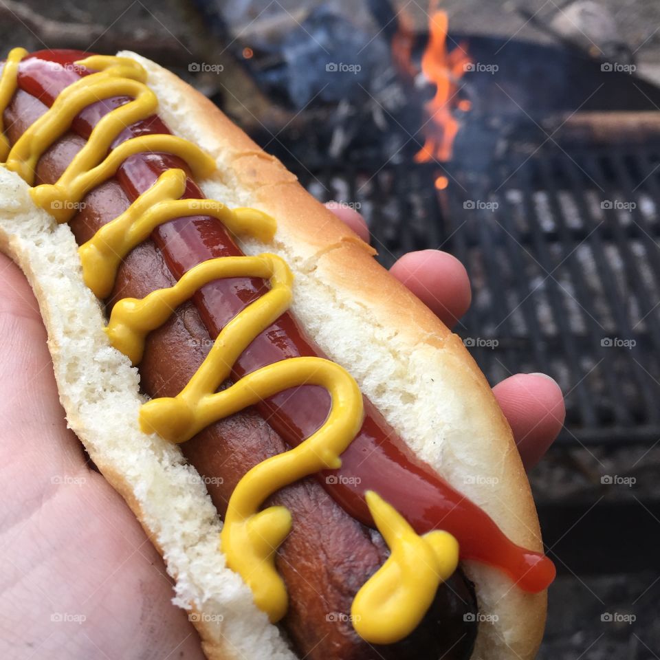 Hot dog and fire