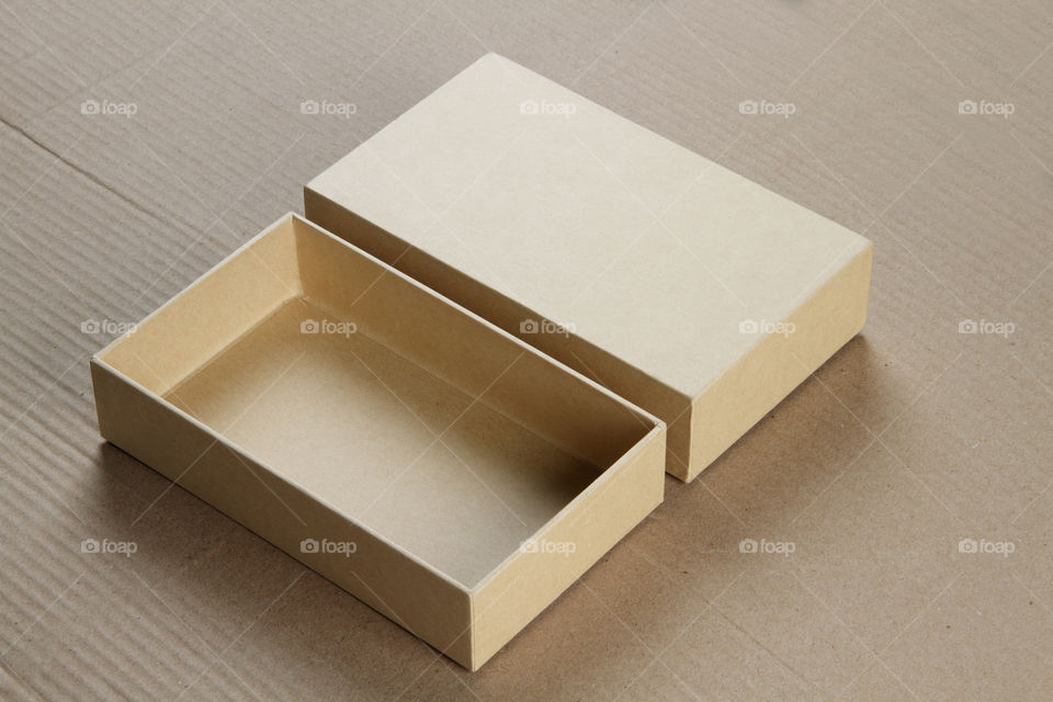 Open cardboard box for mockup