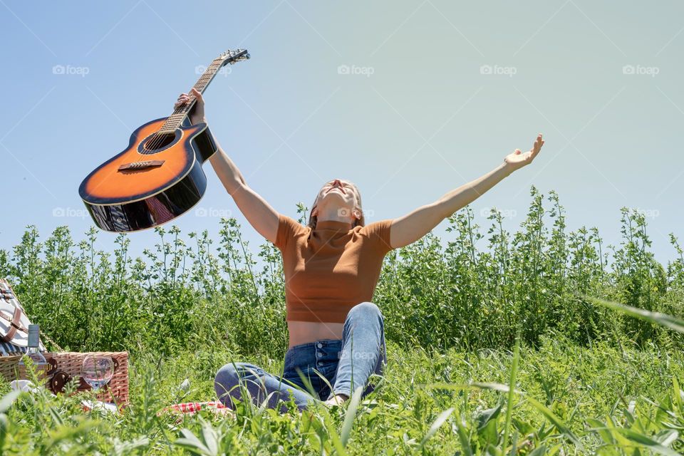 woman in sunny day outdoors