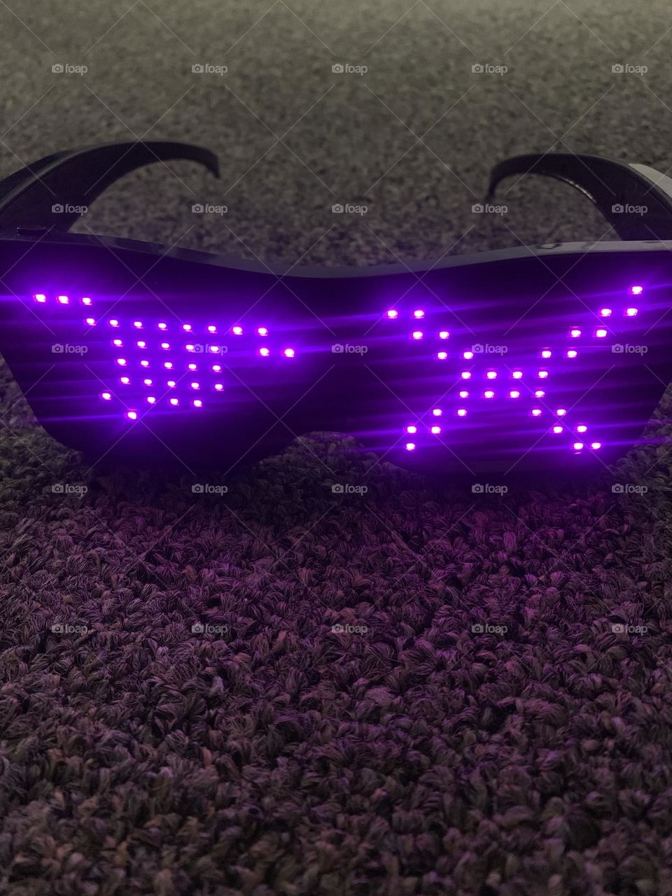 Burst of colour purple led light glasses