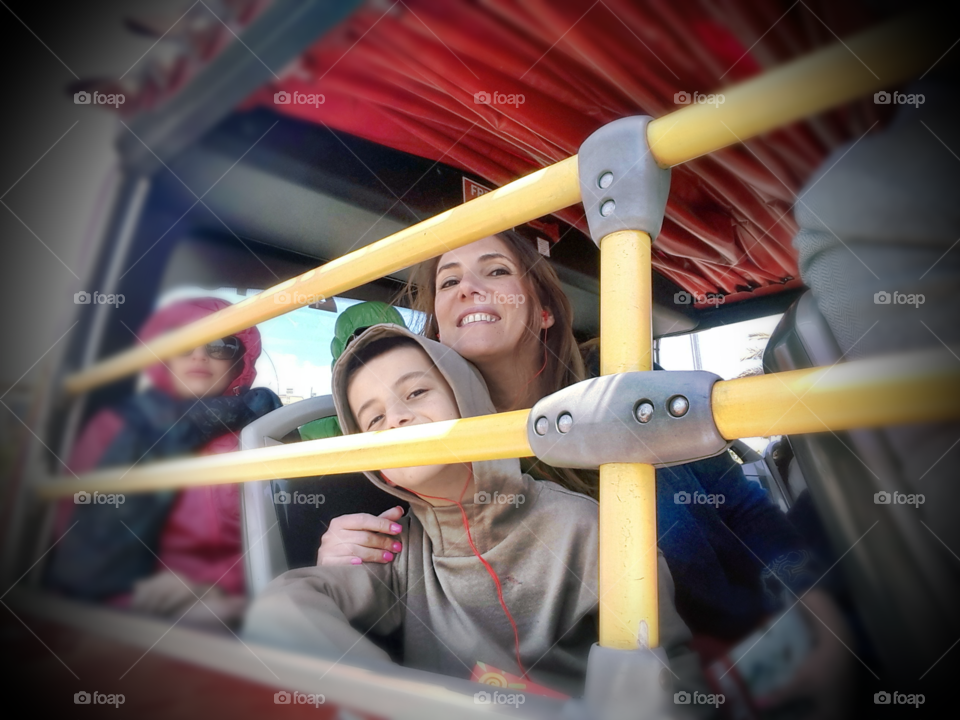 Daniel and Mom on the bus