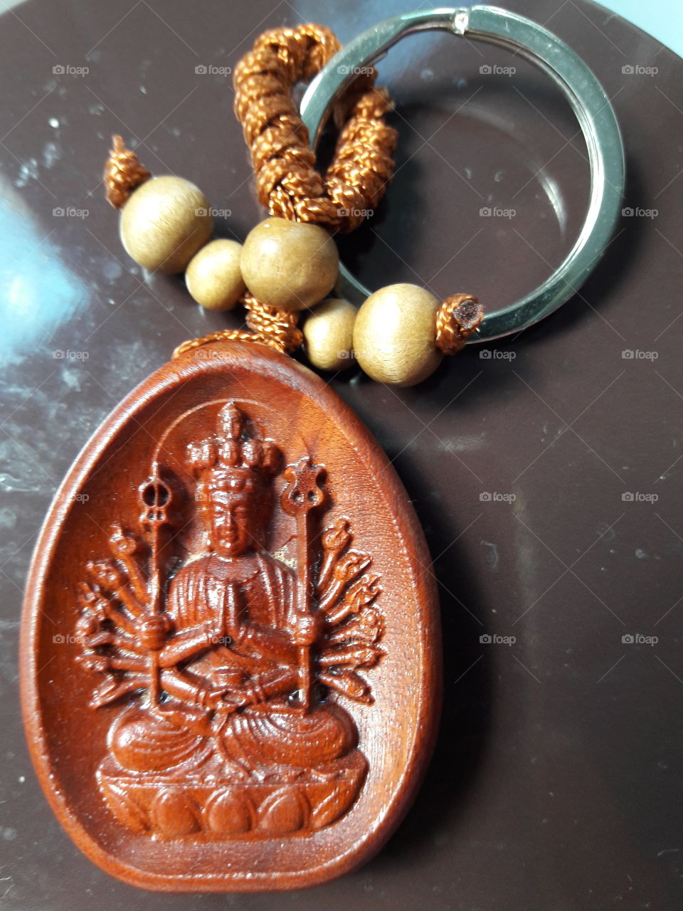gems ring metal purple violet silver wooden key chain jewerly art work biju accesories buddha nepal faith