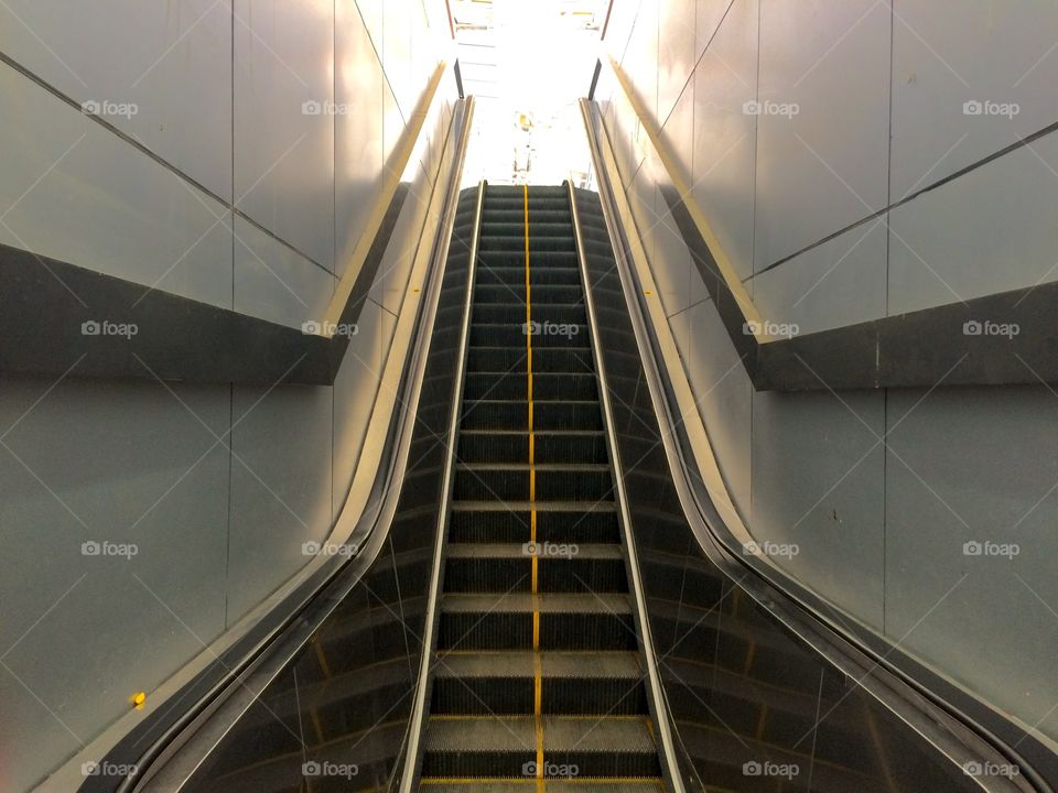 Low angle view of escalator