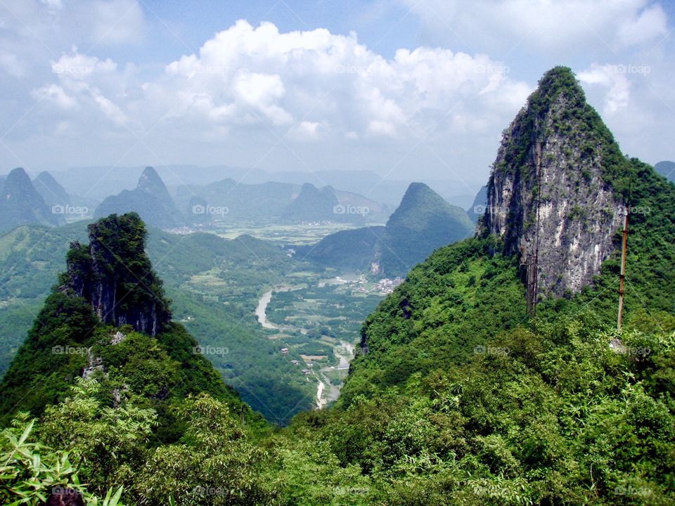 View of mountains and trees