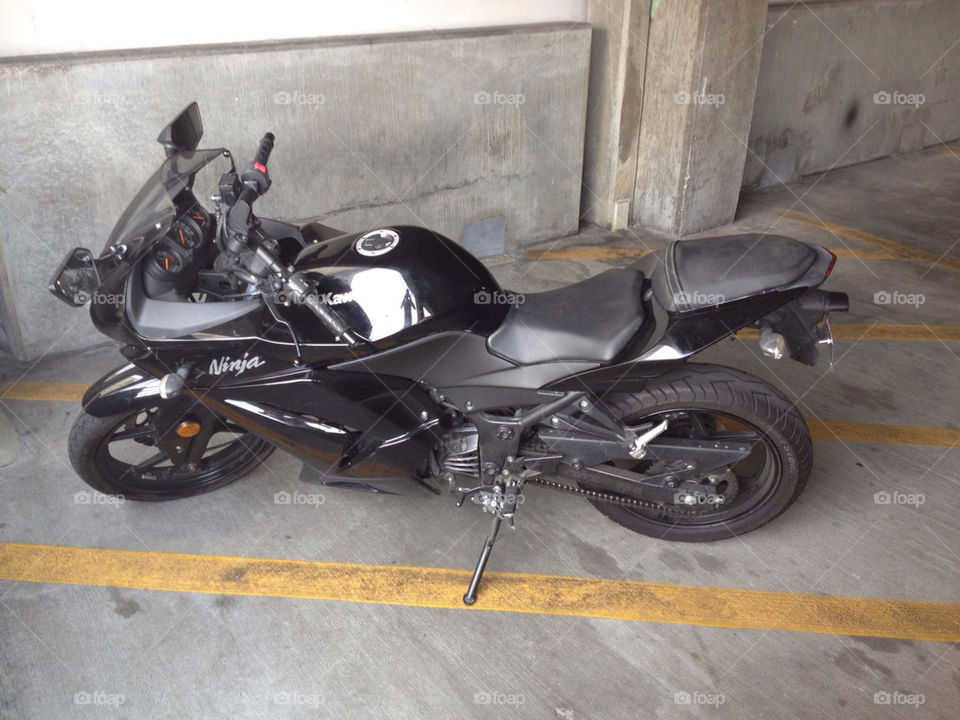black bike ninja motorcycle by cointilt