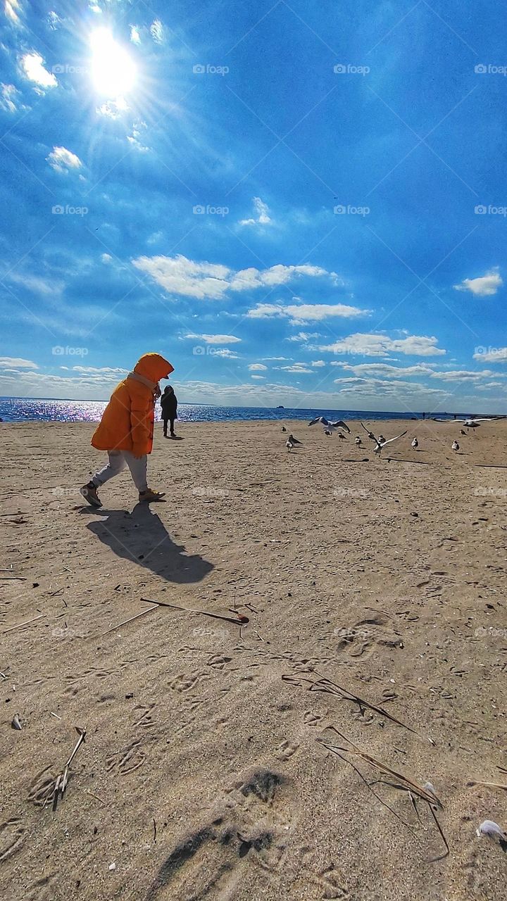 kids playing on the beach