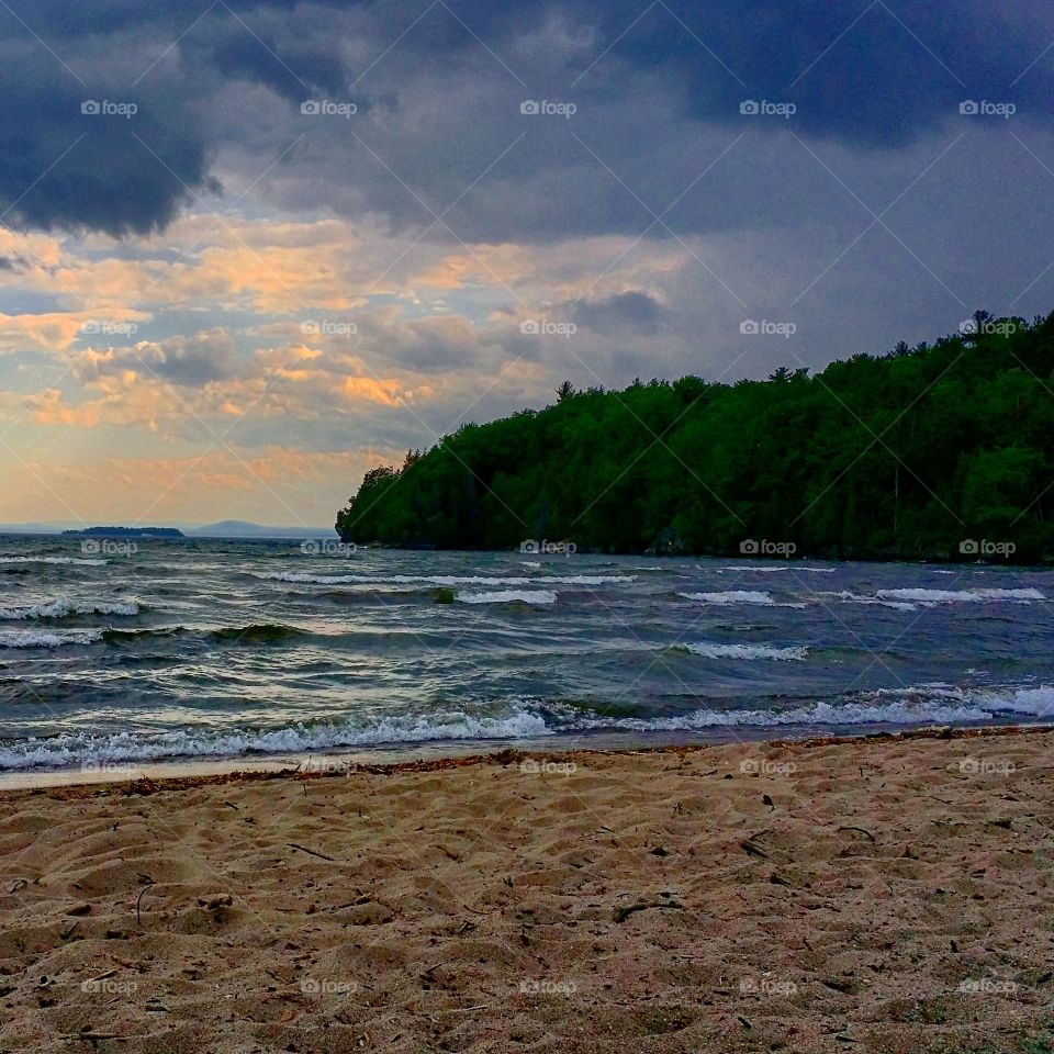 Storm rolling in over Lake Champlain