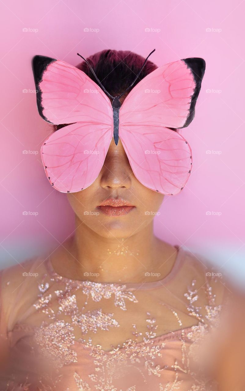 Pink Butterfly Portrait 