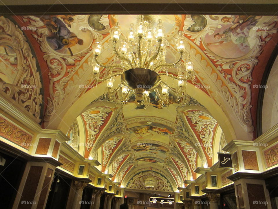 Las Vegas Casino Ceiling Detail, Chandelier