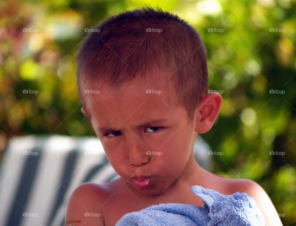 child boy swimming angry by botie2