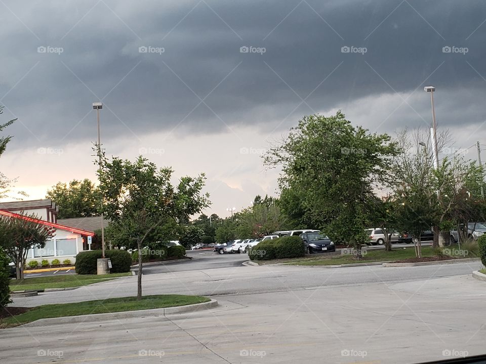 Cloudy Stormy parking lot