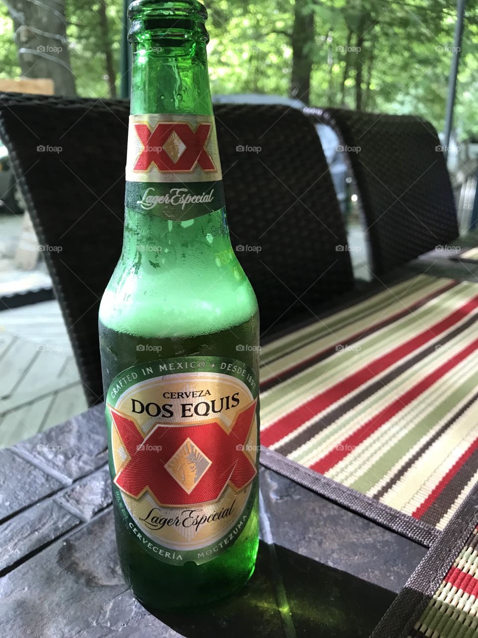 Dos Equis on the deck 