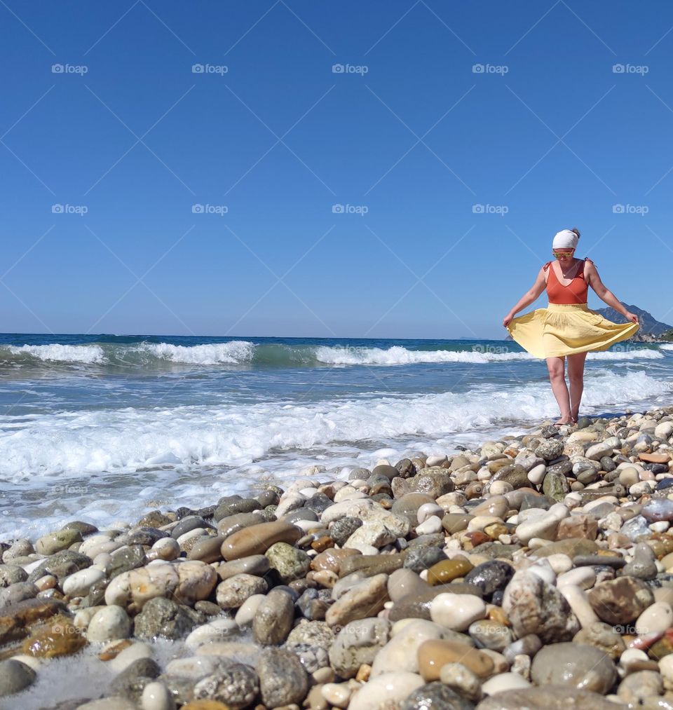 A sea lover on the beach