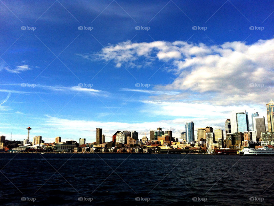 sky clouds water skyline by elundeen