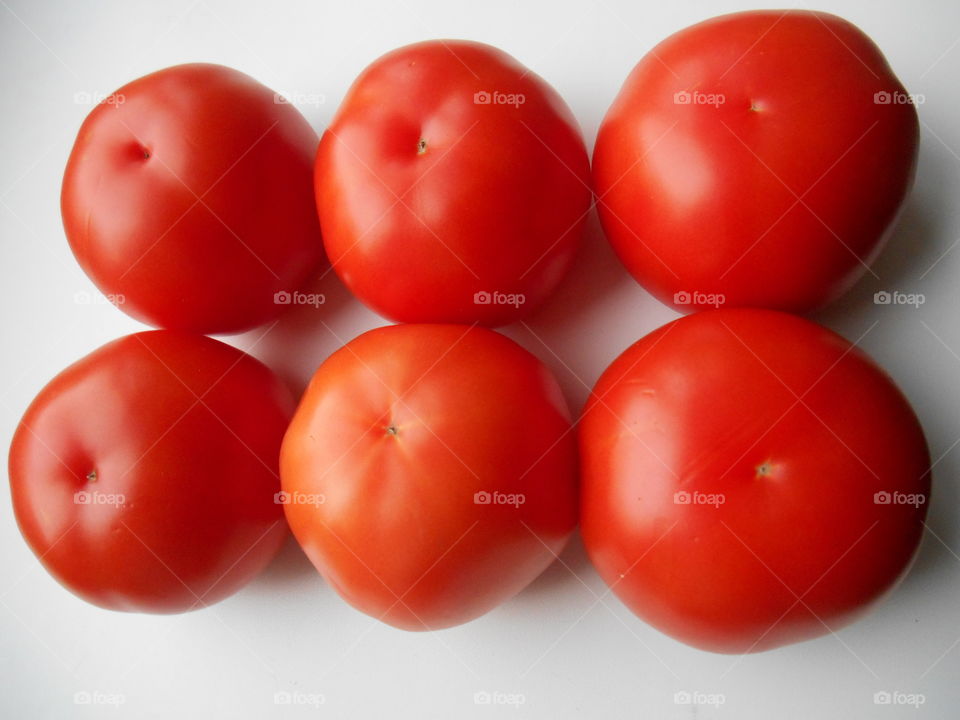 High angle view of red tomatoes