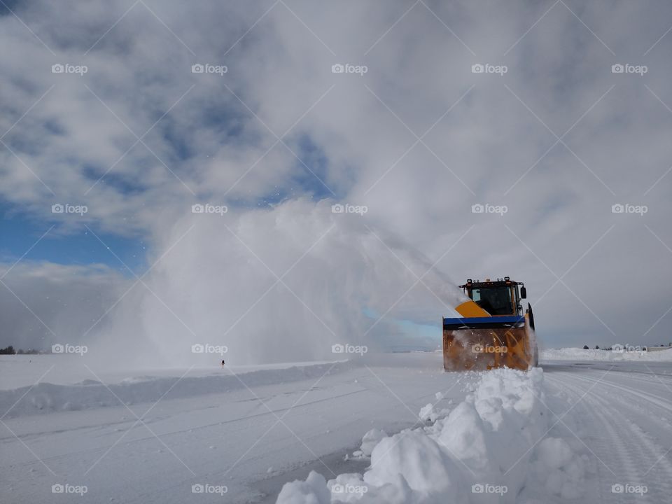 Snow Blower Redmond Central Oregon Airport Runway Winter