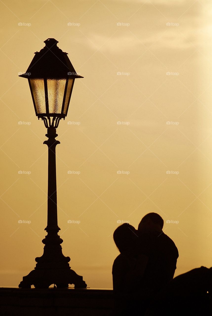 loving couple kiss in the historic center of the city Salvador, Bahia, Brazil