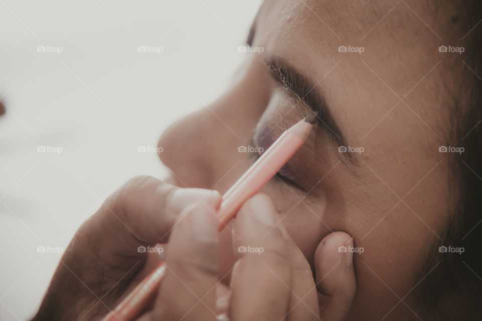 A face makeup processing on Asian female