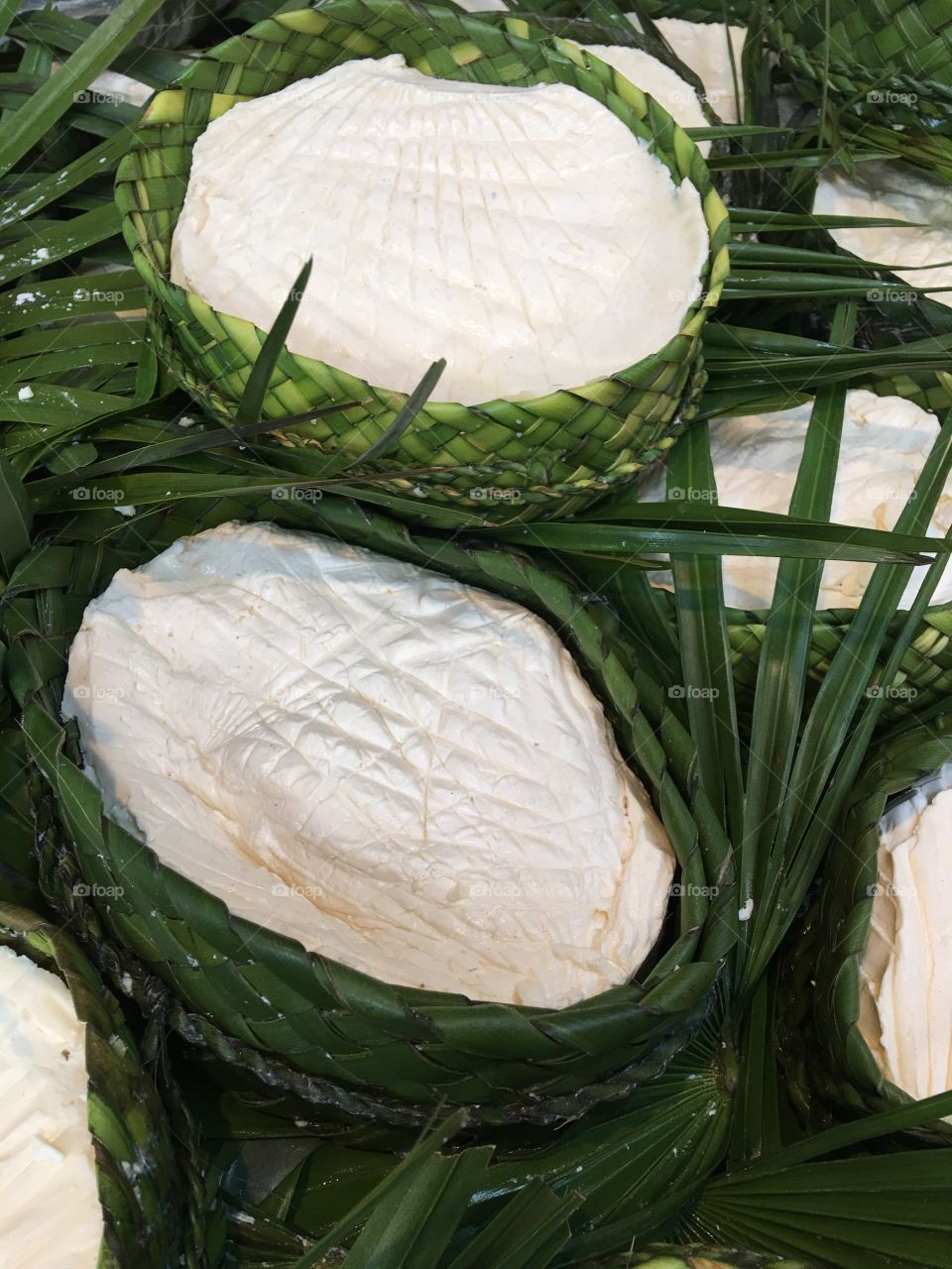 Moroccan cheese wrapped in palms 