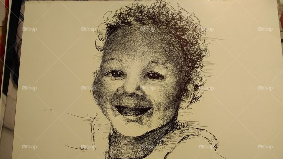 Close-up of baby boy sketch