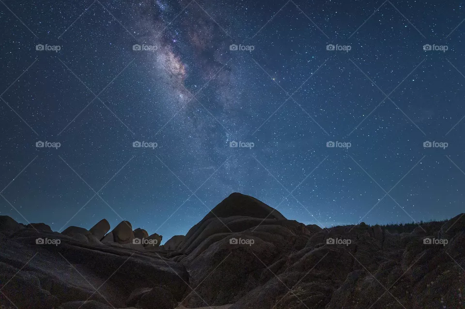 Beautiful Night Sky with Milky Way stars and galaxy 