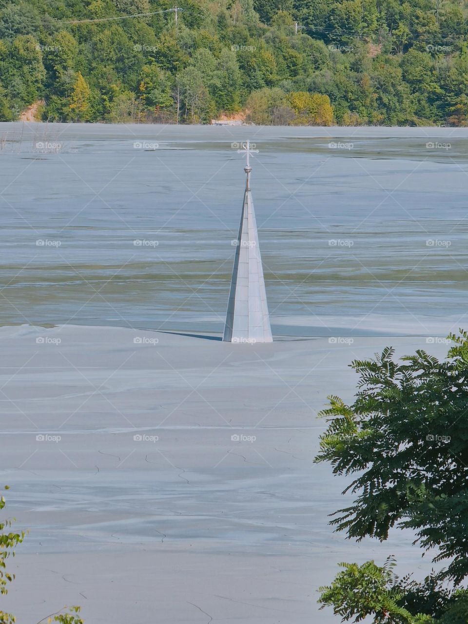 the sunken church from the sunken village Geamana