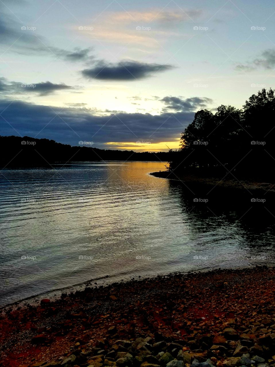 sunset over lake