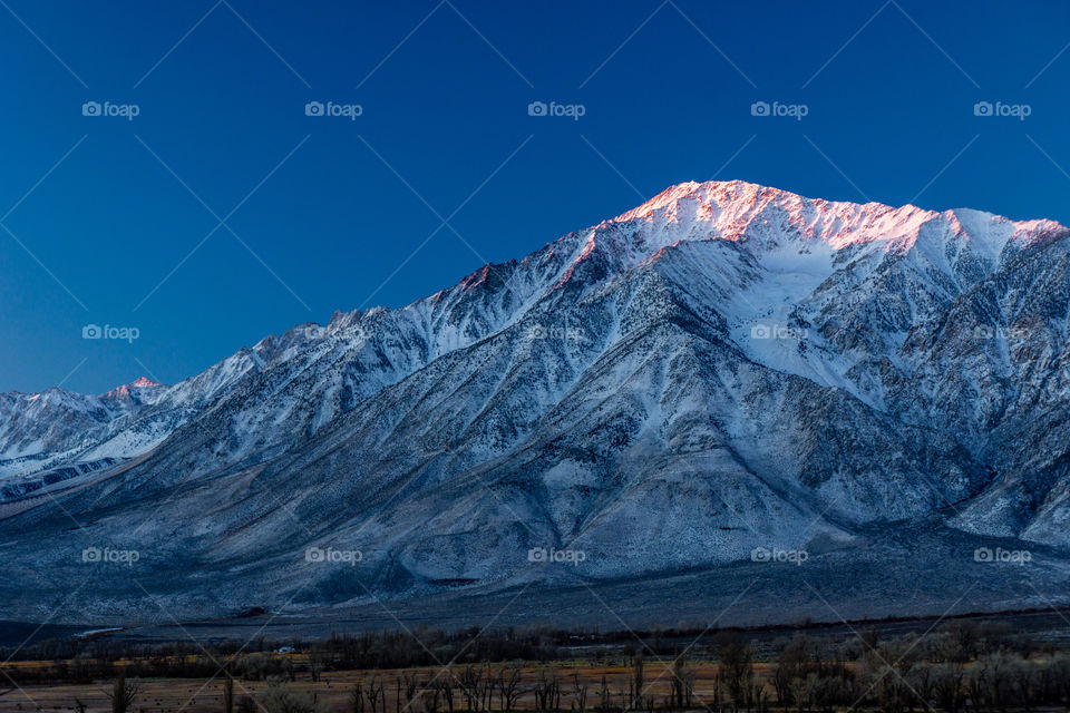 Snowcapped rocky mountain