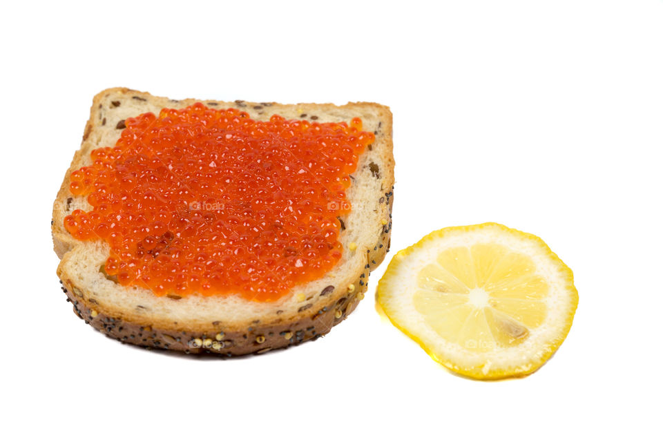 sandwich with caviar