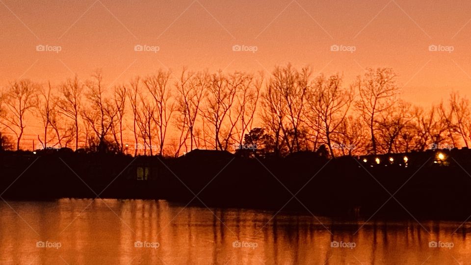 Trying to make a Beautiful picture from a bland Backlit Sky. Waiting Timing Waiting this will have to suffice. Heavy Orange Glow Appeared at the end of Twilight as Night was Taking Over.