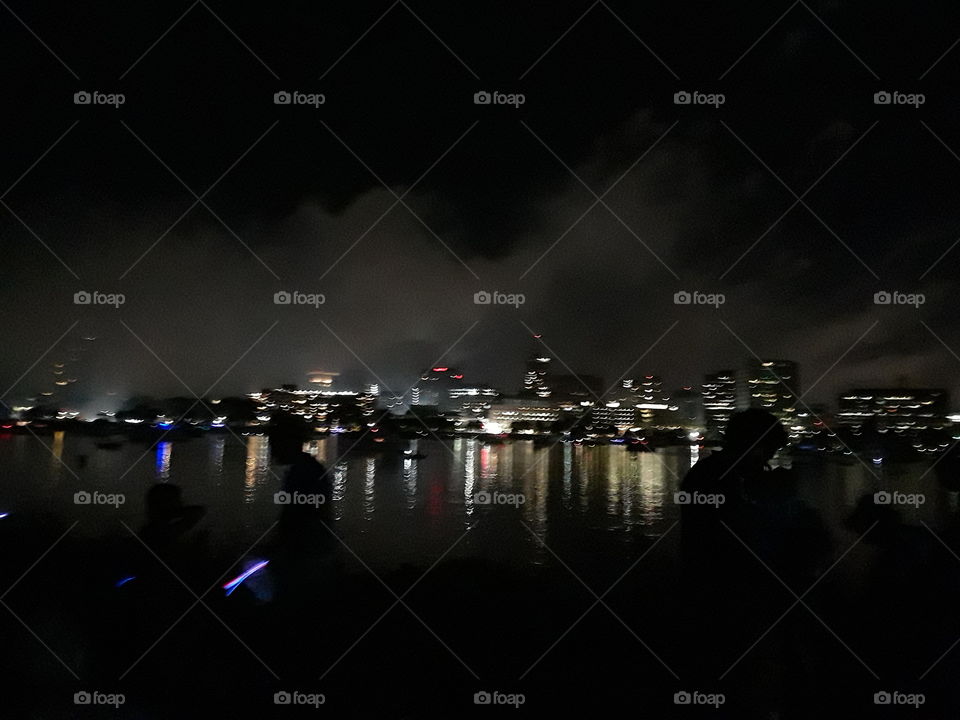 4th of July celebration at the Esplanada Charles River Boston MA lights and colors