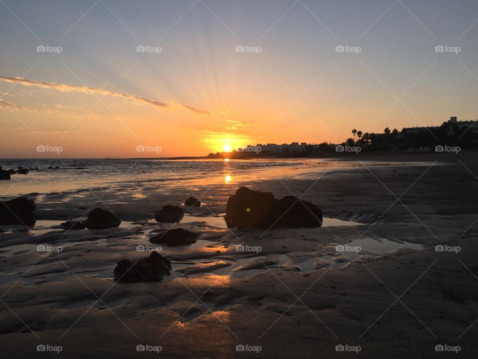 Sunset at beach 