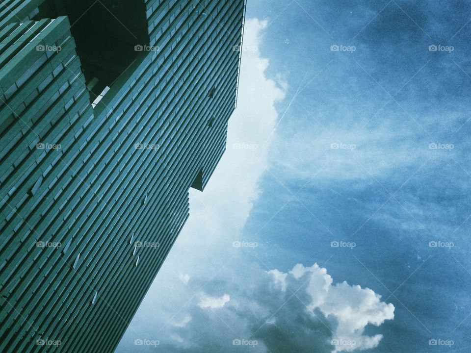 modern building and clouds