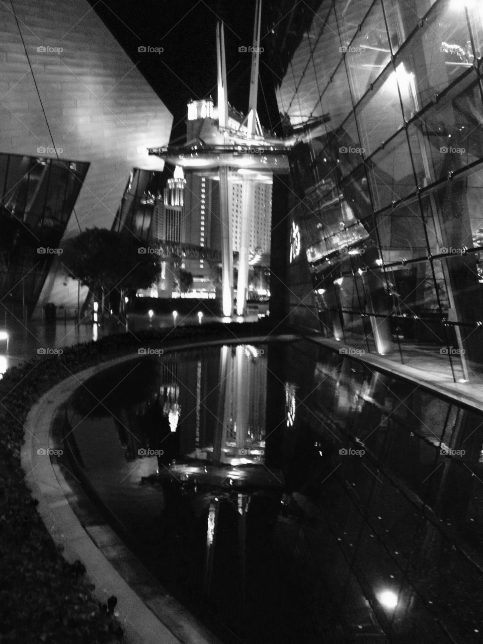 Dark water. Water feature with reflections