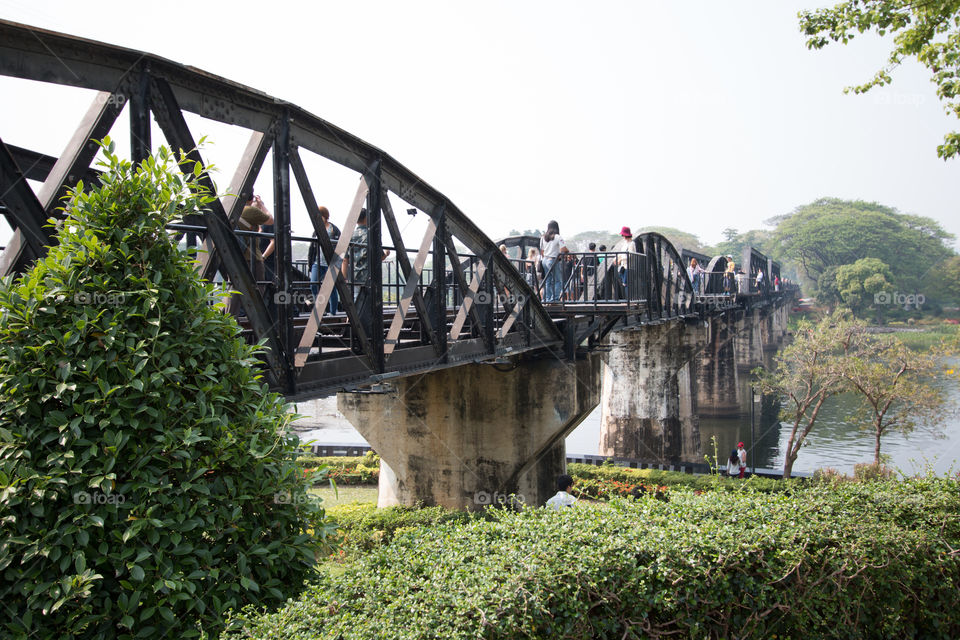 Old railway bridge in Kanchanaburi Thailand 