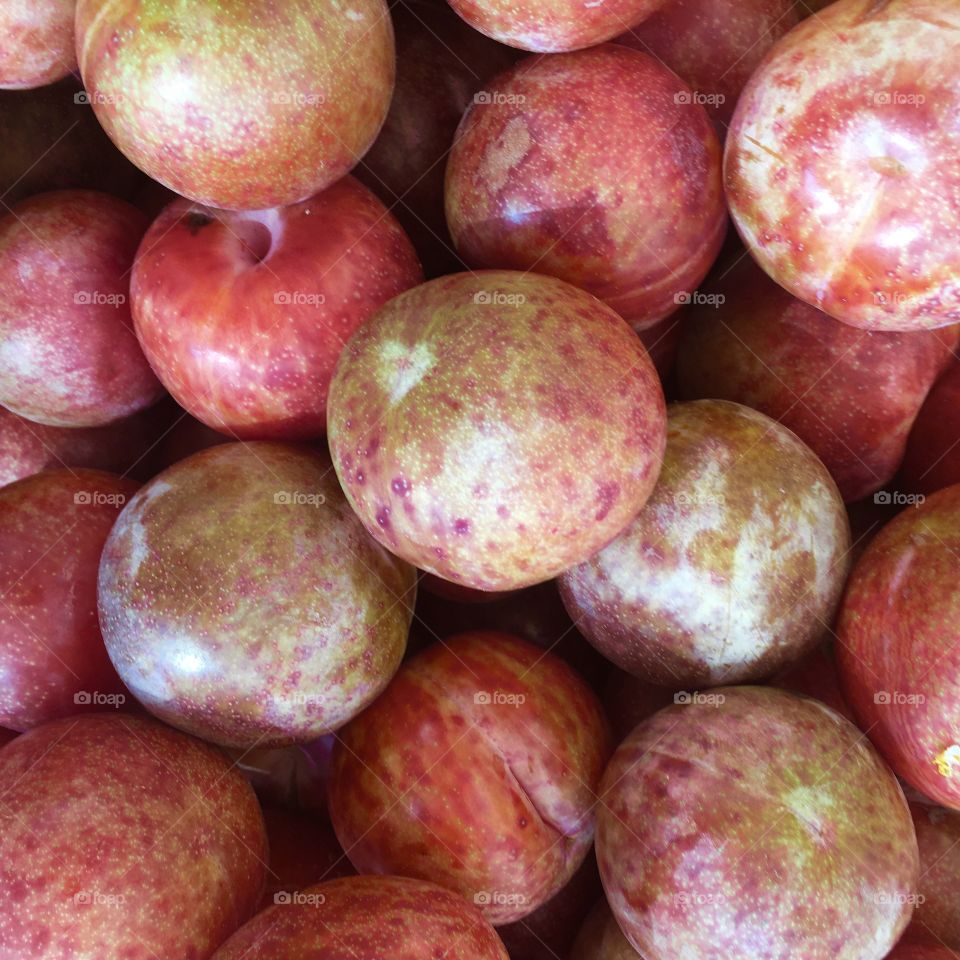 Full frame of plum fruits
