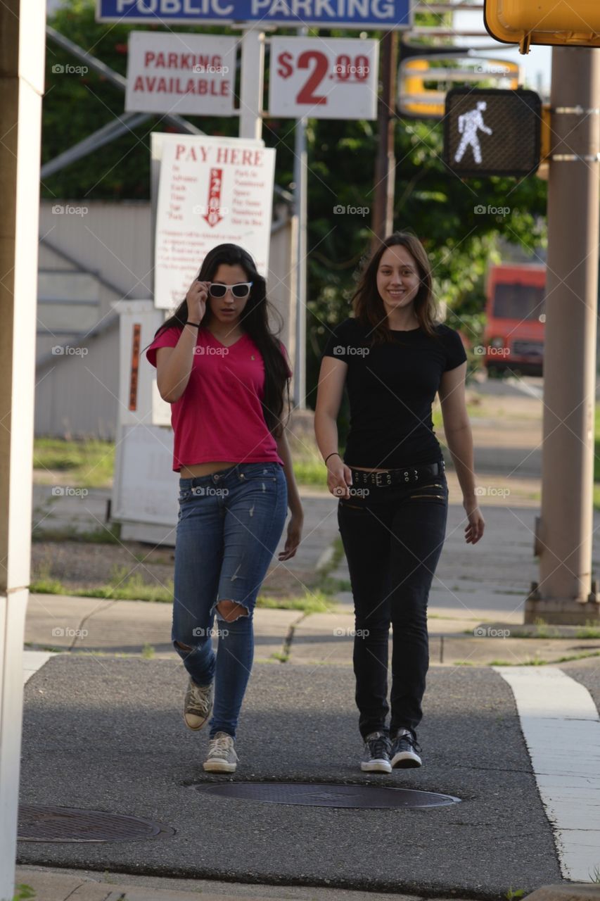 Street, Road, Woman, People, City