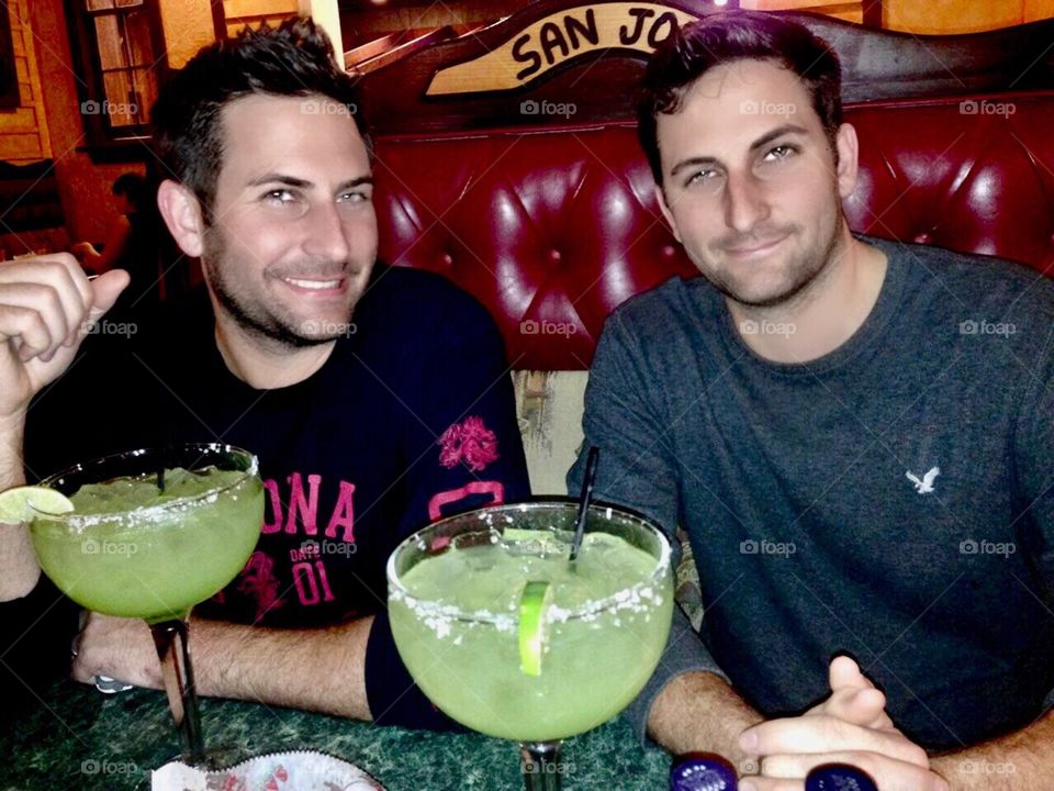 Nothing reminds me of summertime more than big margaritas!  The twin on the right is my husband and his brother to the left obviously happy and enjoying their drinks.  Margaritaville