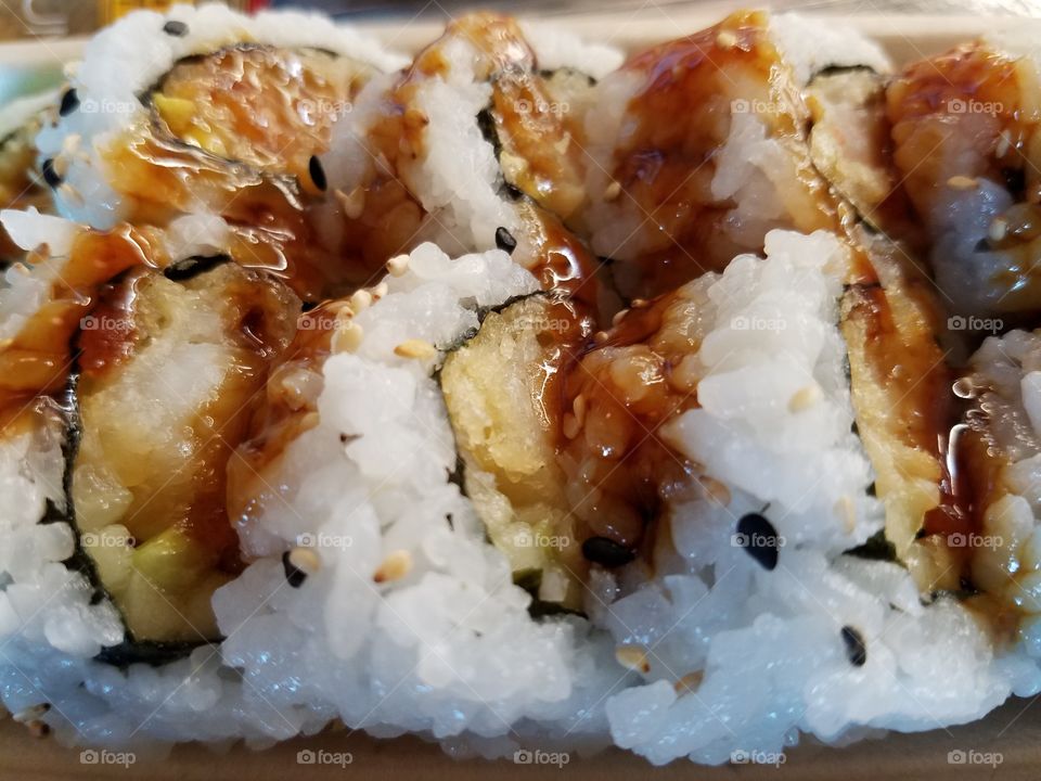 Tempura shrimp sushi