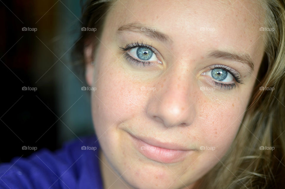 Close-up of young woman's face