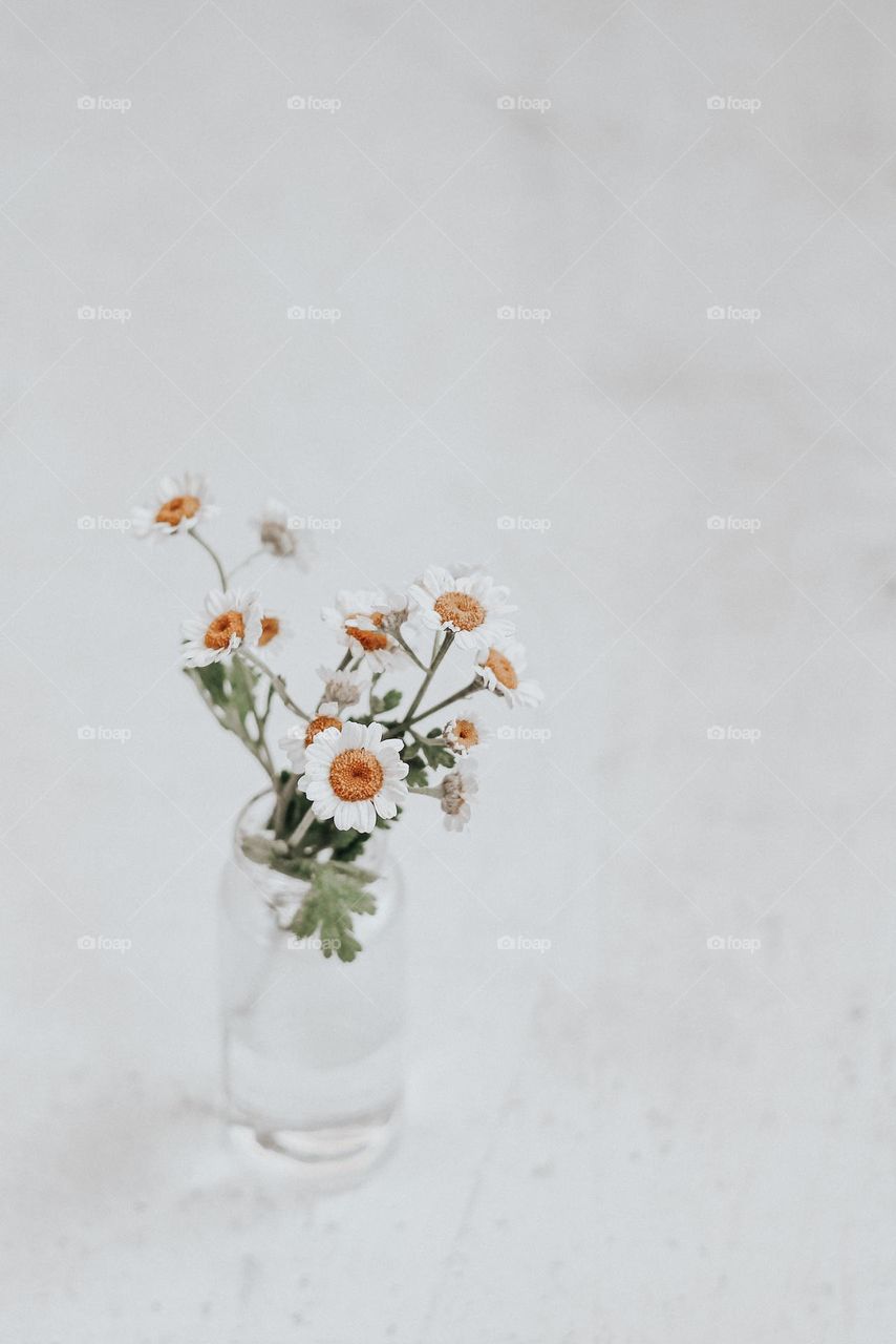 A bouquet of flowers in a vase