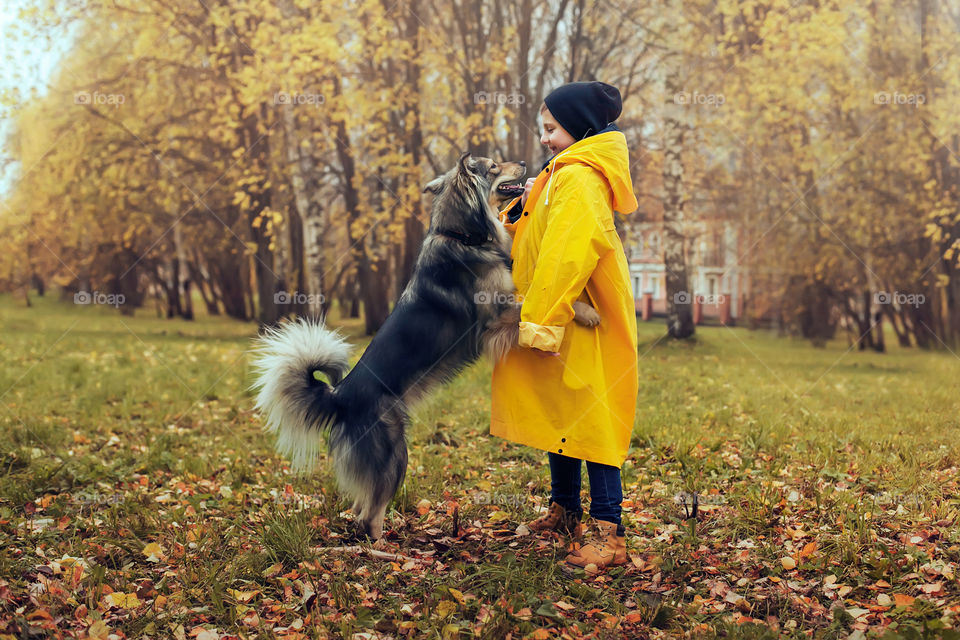 boy and dog playing