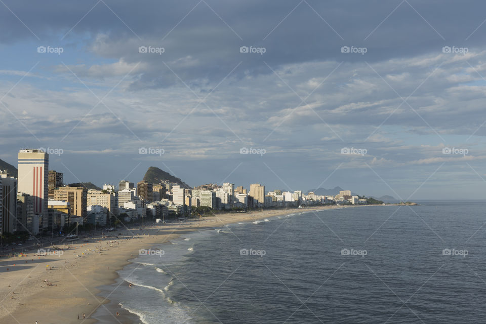 Leblon beach and Ipanema beach in Rio de Janeiro Brazil.