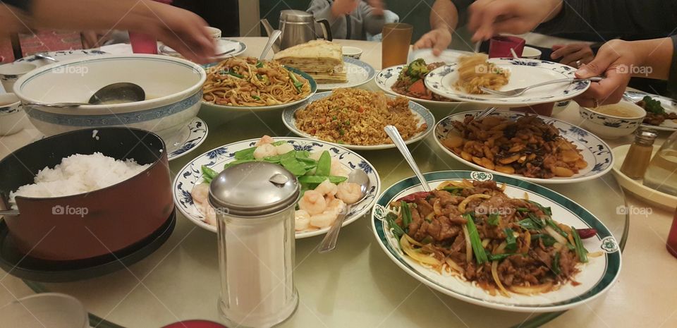 Dinner at a Chinese restaurant